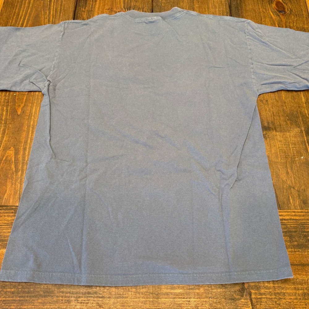 Habitat Mens XL Cody Wyoming Elk Embroidered T-Shirt Blue Cotton Short Sleeve - Picture 6 of 6
